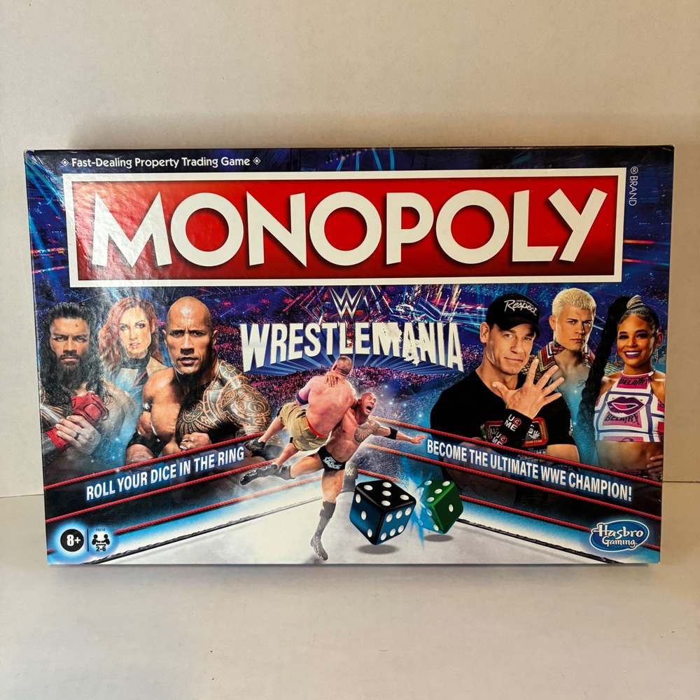 Monopoly WWE WrestleMania Board Game Hasbro Gaming 2023 Complete Edition